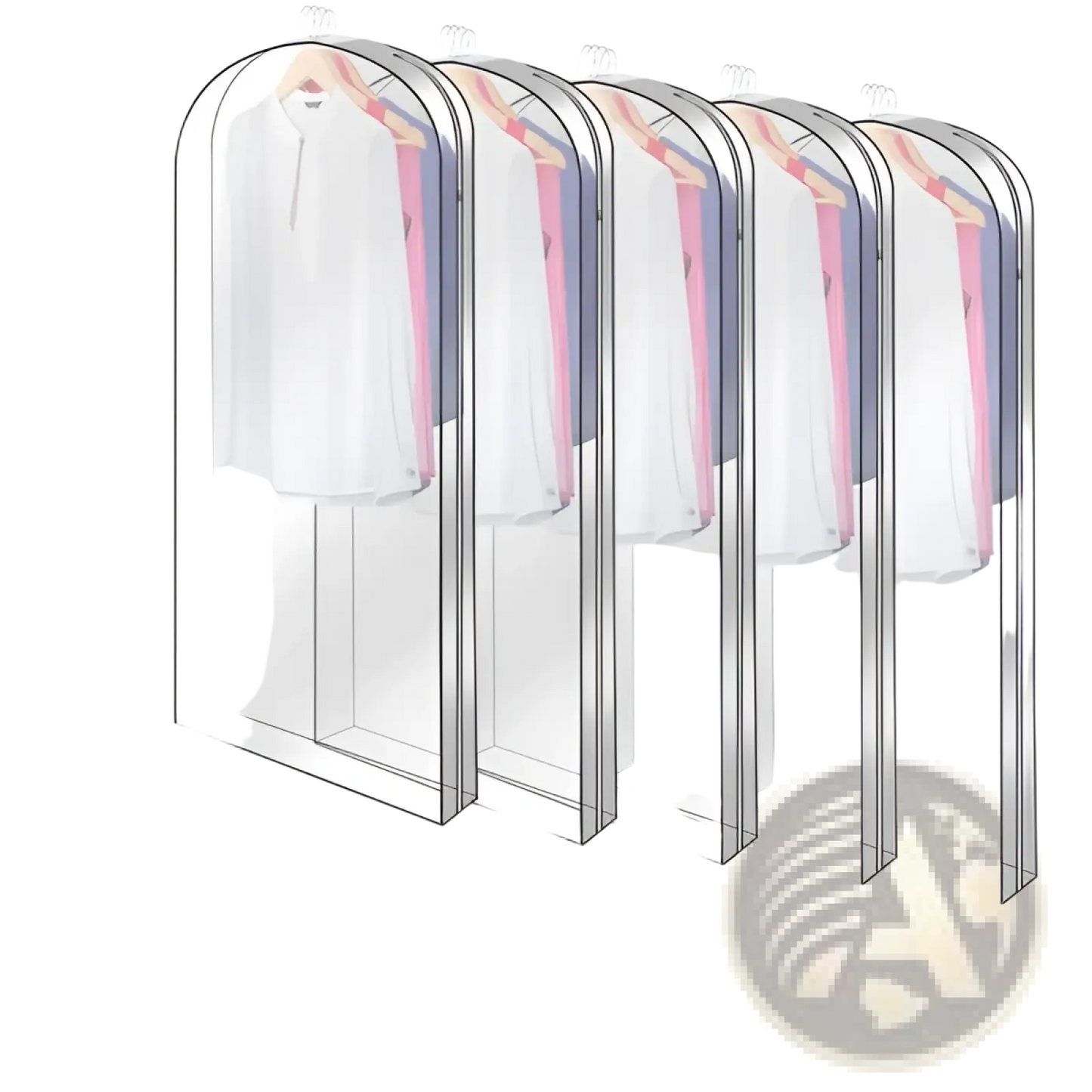Garment Bag for Hanging Clothes 5 Pack Clear Covers