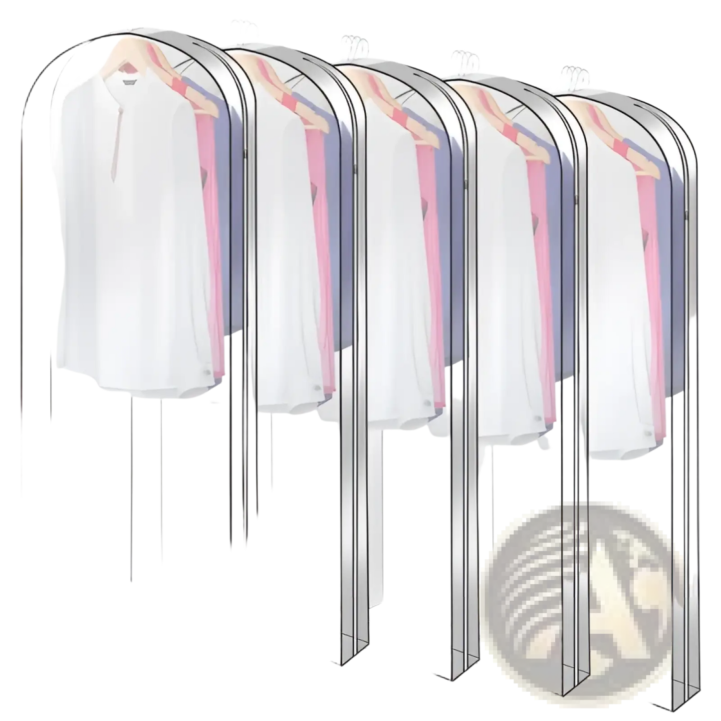 Garment Bag for Hanging Clothes 5 Pack Clear Covers