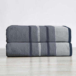 Decorative Cotton Stripe Bath Towel Set - Noelle Collection