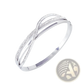 Geometric Crystal Inlaid Titanium Steel Rose Gold Bangle