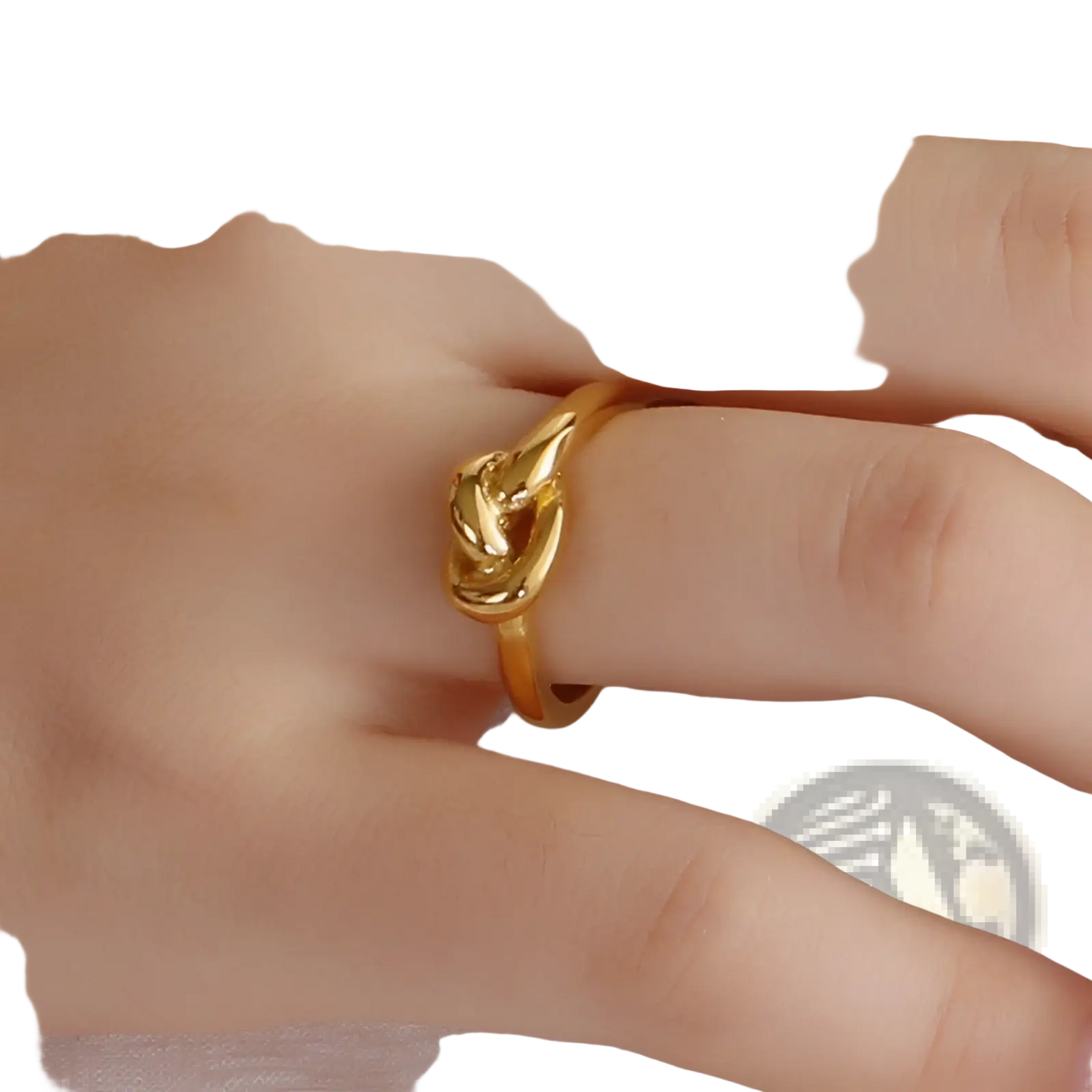 Geometric Truelove Knot Titanium Steel Ring