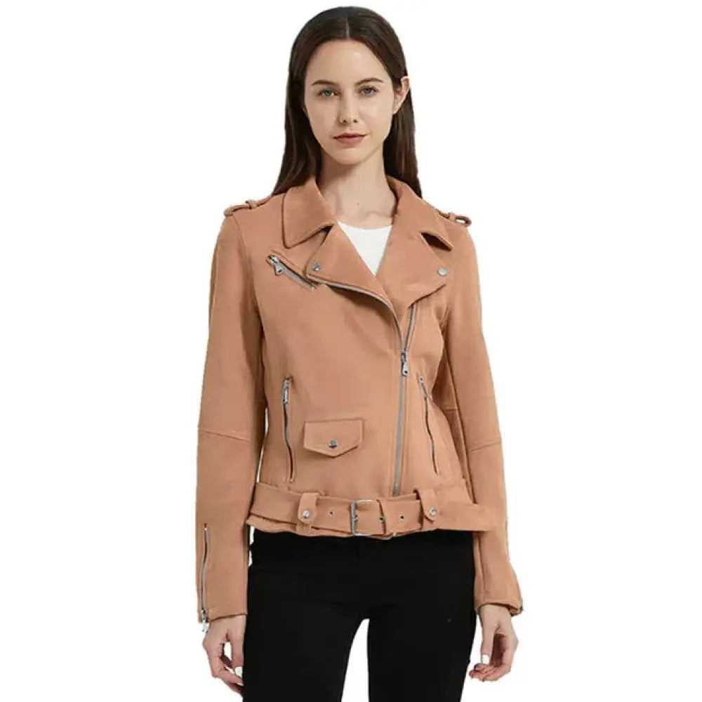 Embroidered Floral Faux Leather Biker Jacket