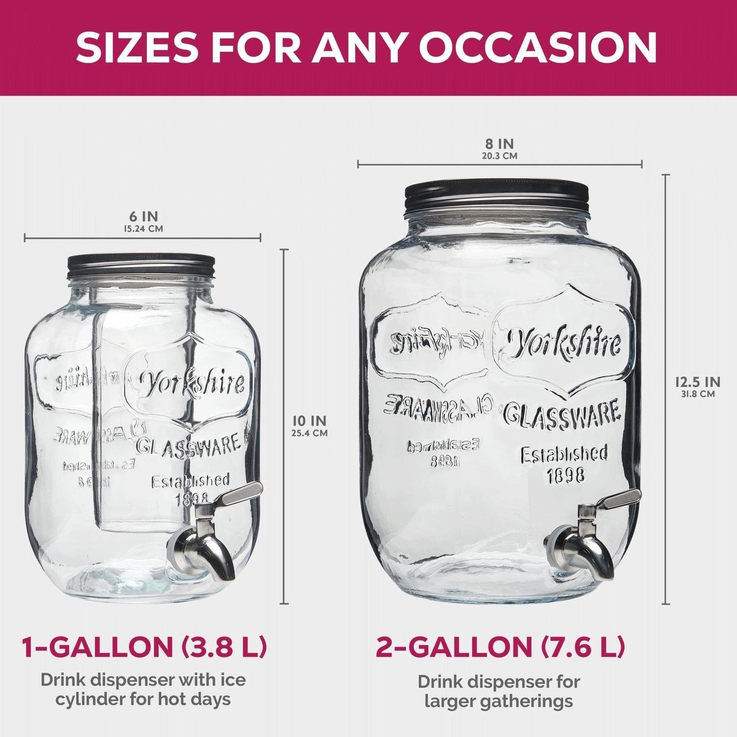 Dispensador de bebidas de vidro 