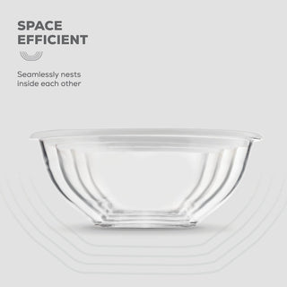 Tigelas de vidro para misturar com tampas - conjunto de 8 peças 