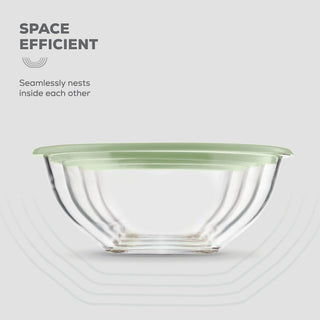 Tigelas de vidro para misturar com tampas - conjunto de 8 peças 