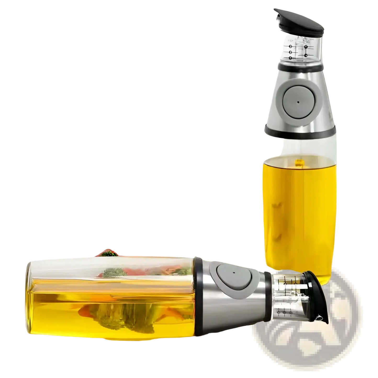 Glass Oil Dispenser with Precision Measuring Cup