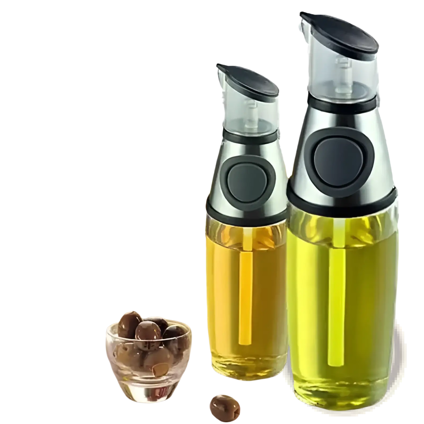 Glass Oil Dispenser with Precision Measuring Cup