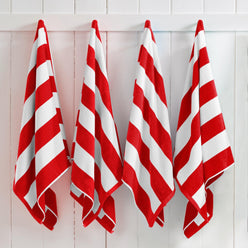 Cotton Velour Cabana Stripe Beach Towel - Novia Collection