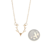 Gold Antler Gemstone Pendant Clavicle Necklace