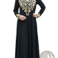 Gold Embroidered Beige Cotton Abaya Dress