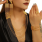 Gold Layered Tassel Necklace and Jewelry Set