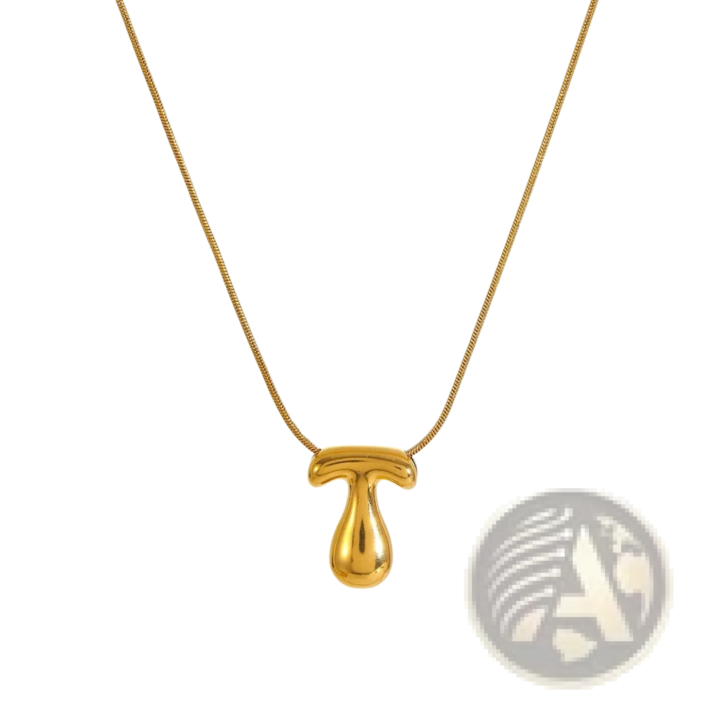 Gold Letter a Layered Snake Chain Necklace