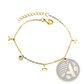 Gold Plated Charm Bracelet with Crystal Accents