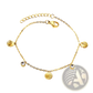 Gold Plated Charm Bracelet with Crystal Accents
