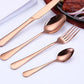 Luxury Gold-plated Stainless Steel Steak Cutlery Set