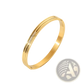 Gold Plated Stainless Steel Zirconia Gemstone Bangle Bracelet
