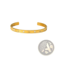 Gold Plated Stainless Steel Zirconia Gemstone Bangle Bracelet