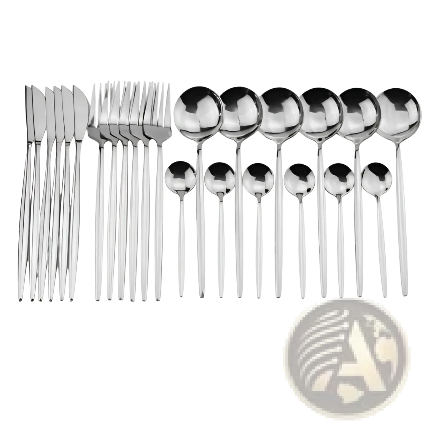 Gold Stainless Steel Cutlery 24pc Pink Two-tone Set