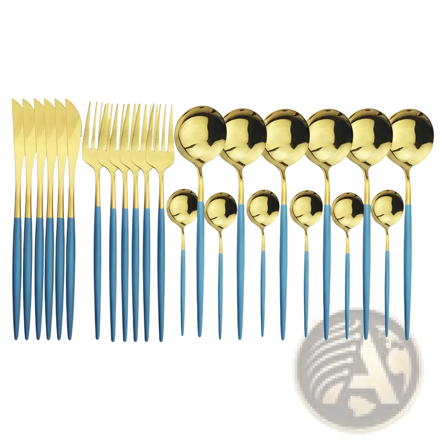 Gold Stainless Steel Cutlery 24pc Pink Two-tone Set