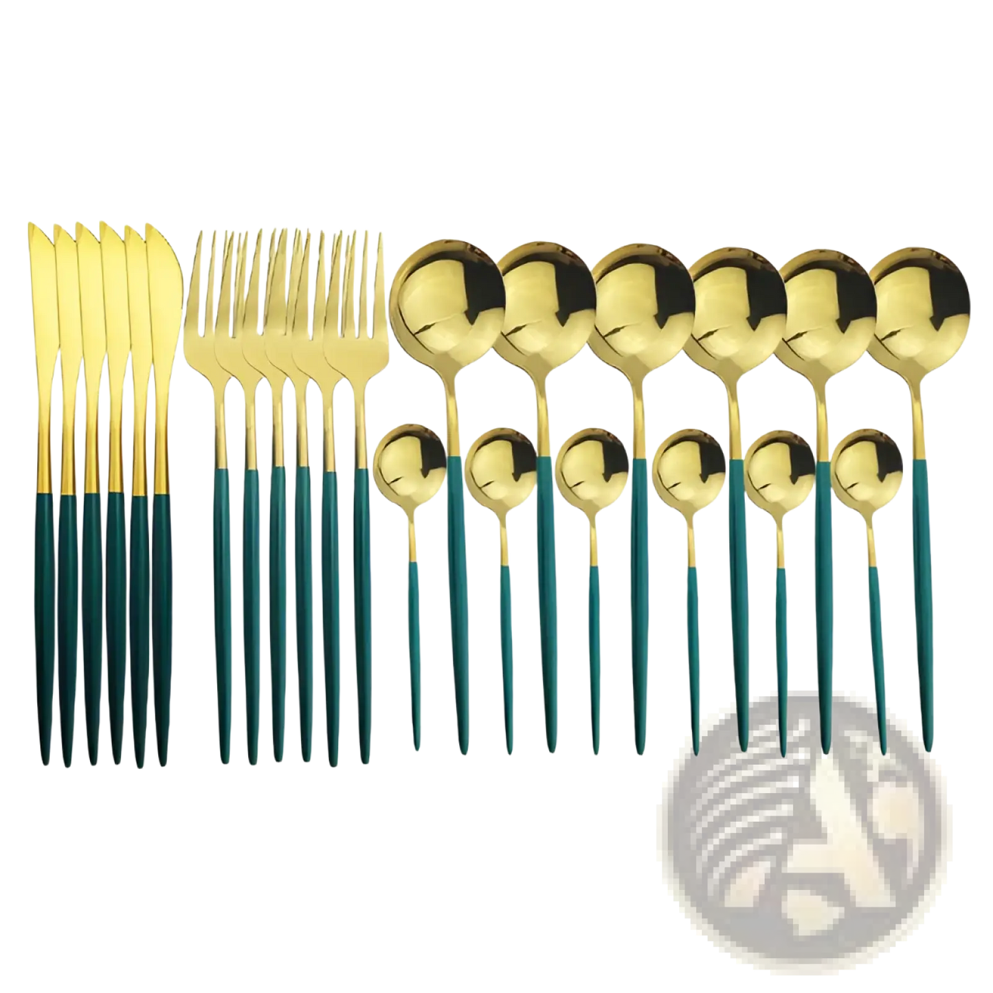 Gold Stainless Steel Cutlery 24pc Pink Two-tone Set