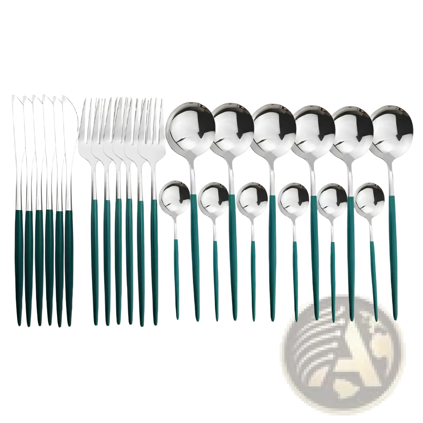 Gold Stainless Steel Cutlery 24pc Pink Two-tone Set