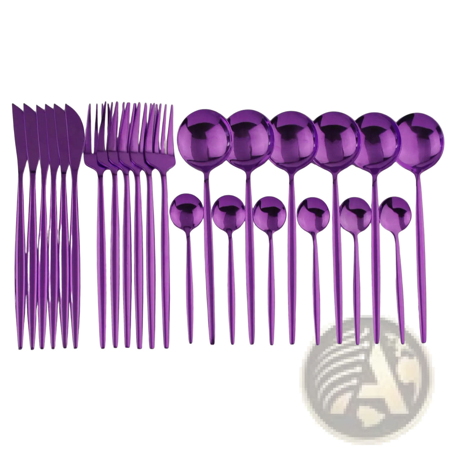 Gold Stainless Steel Cutlery 24pc Pink Two-tone Set
