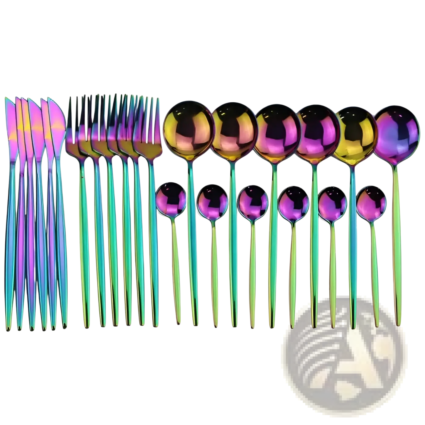 Gold Stainless Steel Cutlery 24pc Pink Two-tone Set