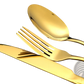 Gold Stainless Steel Cutlery Set 24 Piece Tableware