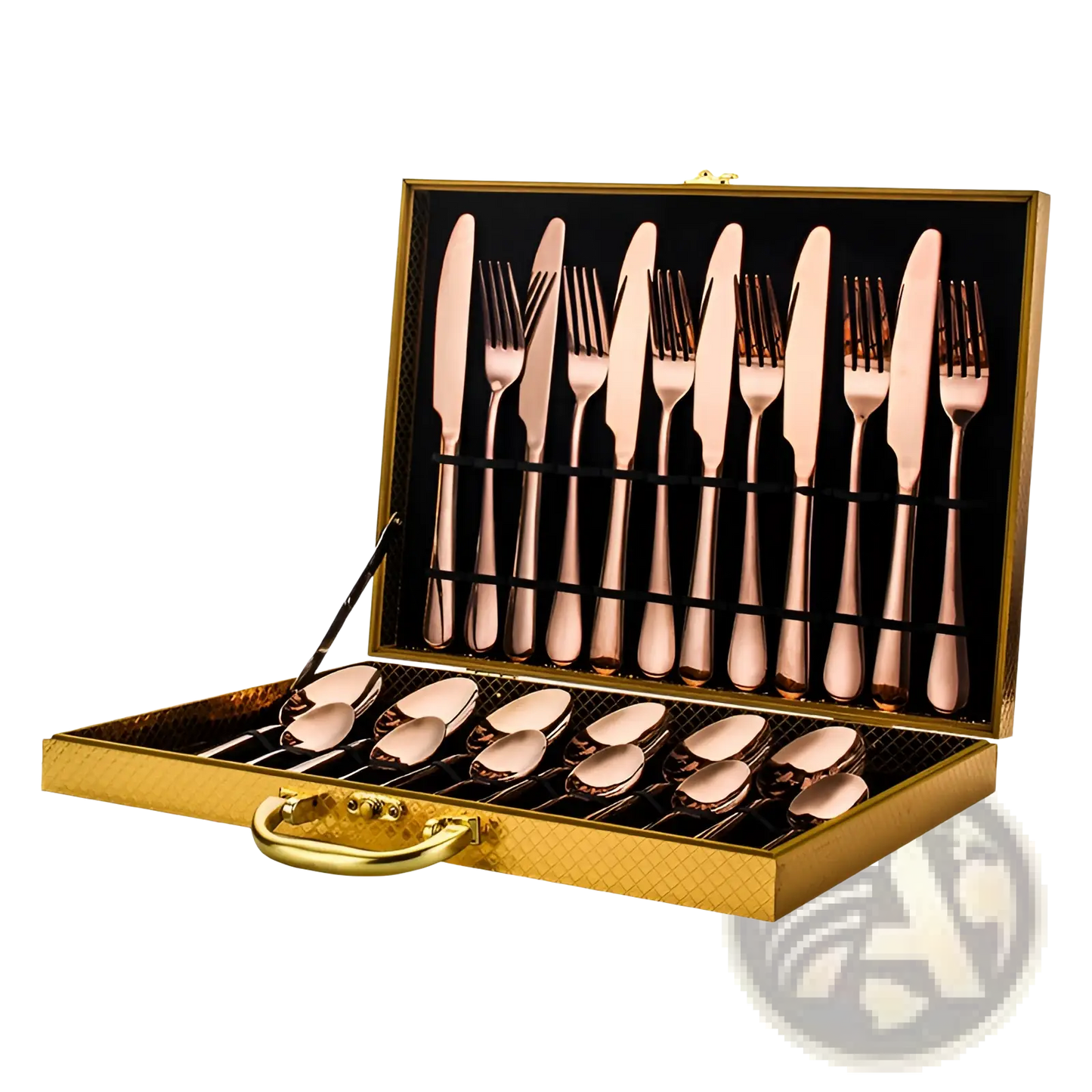 Gold Stainless Steel Cutlery Set 24 Piece Tableware