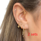 Gold Star and Moon Butterfly Earring and Cuff Set