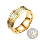 Gold Zircon Inlaid Stainless Steel Couple Ring Set