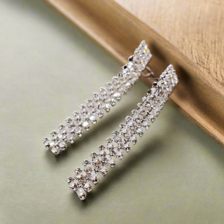 Dazzling Cascade Faux Diamond Earrings - Elevate Elegance