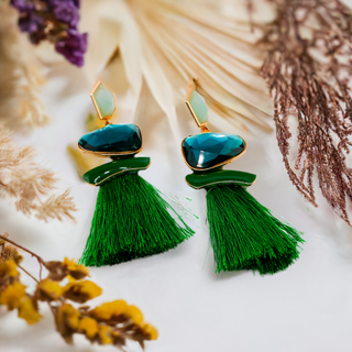 Brincos de pedras preciosas brilhantes esmeralda – Brincos de cristal para mulheres