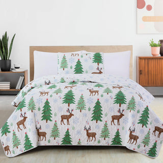 3-Piece Holiday Quilt - Holly Collection