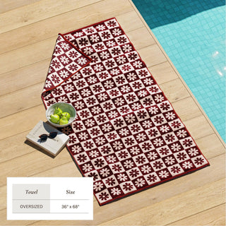 Oversized Retro Printed Beach Towel - St. Barts Collection