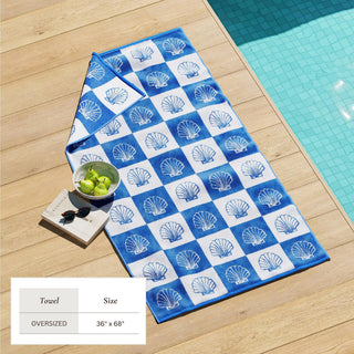 Oversized Retro Printed Beach Towel - St. Barts Collection