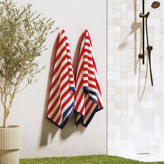 Oversized Striped Border Cabana Beach Towel - Santa Cruz