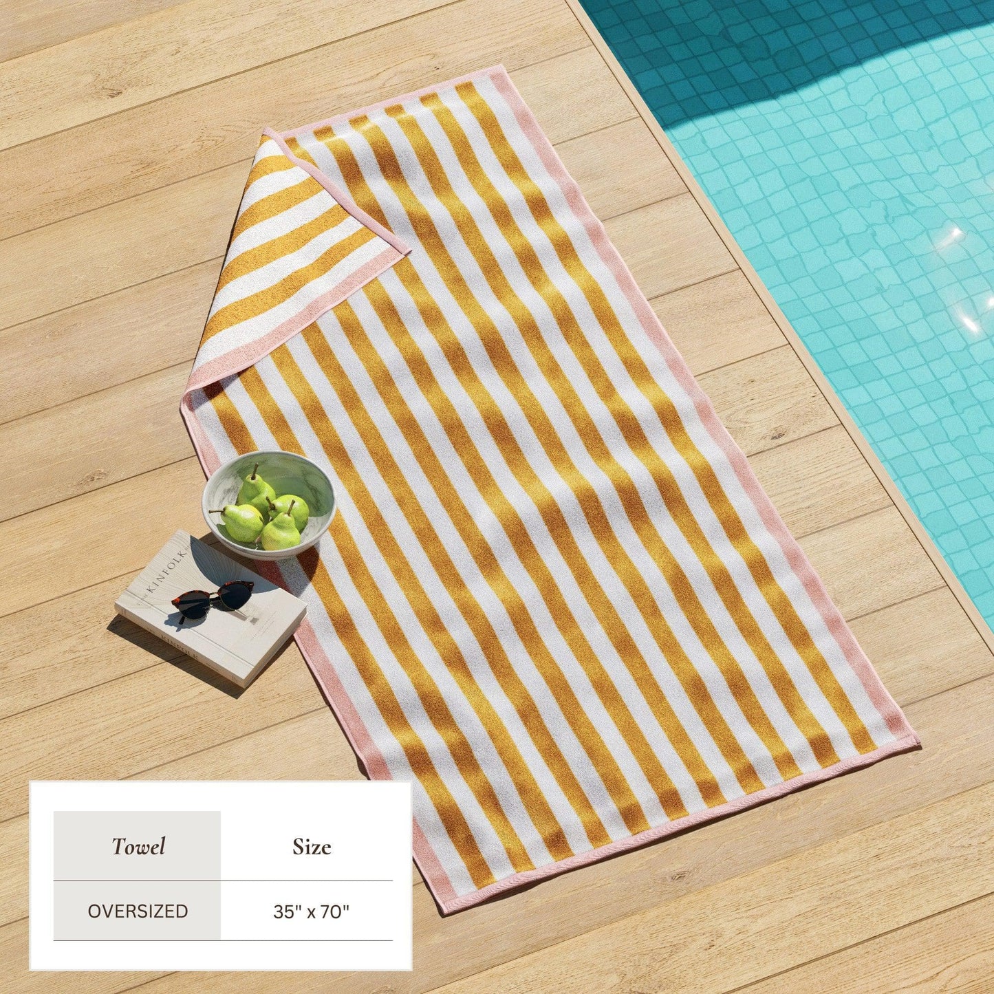Oversized Striped Border Cabana Beach Towel - Santa Cruz
