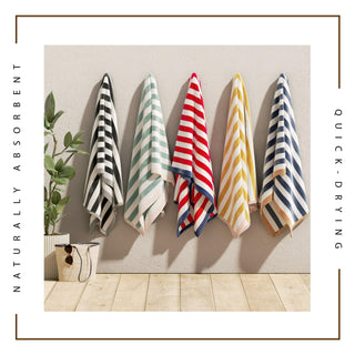 Oversized Striped Border Cabana Beach Towel - Santa Cruz