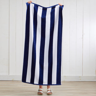 Cotton Velour Cabana Stripe Beach Towel - Novia Collection
