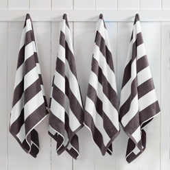 Cotton Velour Cabana Stripe Beach Towel - Novia Collection