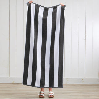 Cotton Velour Cabana Stripe Beach Towel - Novia Collection
