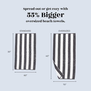 Cotton Velour Cabana Stripe Beach Towel - Novia Collection