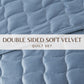 Velvet Box-Stitched Quilt Set - Vivica Collection
