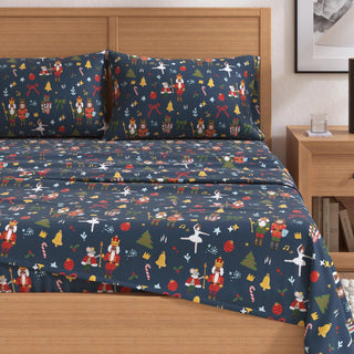 4-Piece Turkish Cotton Christmas Flannel Sheet - Whittaker Collection