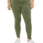 Calça jeans skinny plus size feminina rosa celebridade, verde escuro, tamanho 20W
