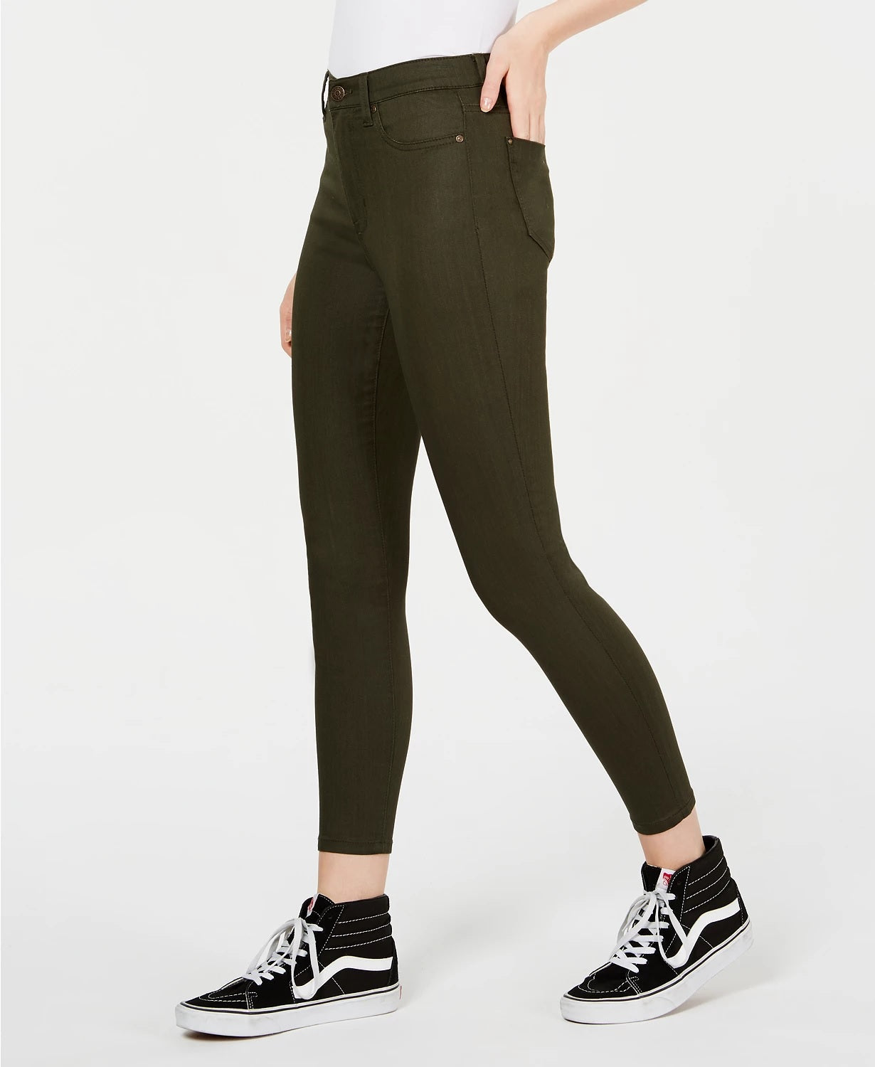 Calça jeans skinny de cintura alta para jovens da Celebrity Pink, tamanho 1, verde