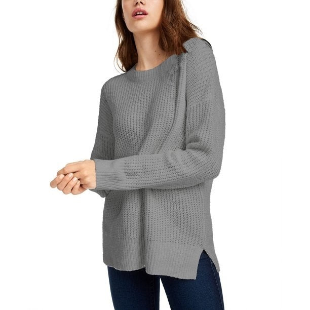 Suéter de chenille Pink Rose Juniors, cinza, tamanho grande