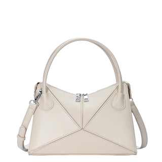 Gwen's Vegan Leather Geometric Panel Satchel