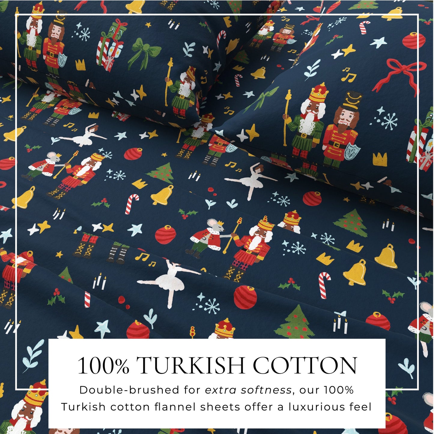 4-Piece Turkish Cotton Christmas Flannel Sheet - Whittaker Collection